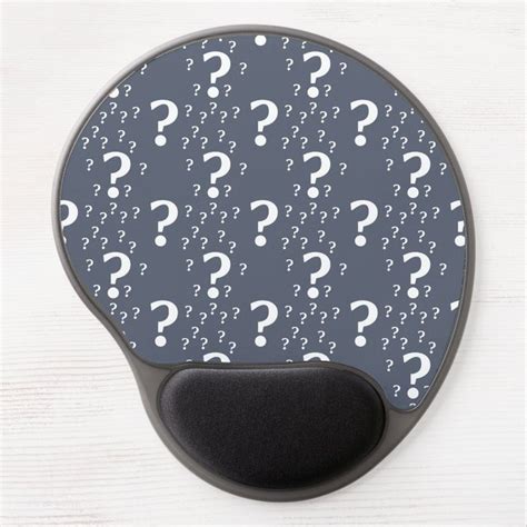 Mystery Question Mark Riddle Puzzle Blue Grey Gel Mouse Pad Zazzle