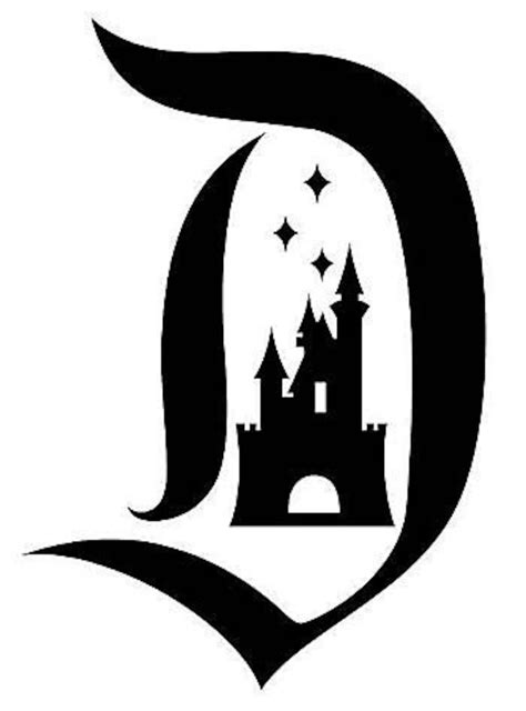 Disneyland Letter D Vinyl Decal With Castle In The Center Etsy