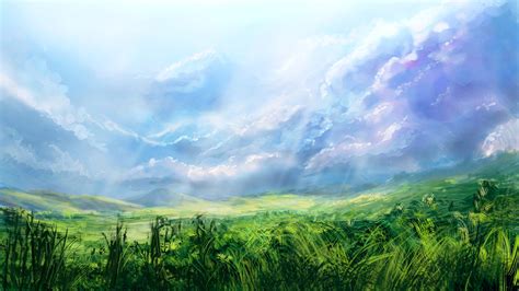 Anime Grassy Hills Wallpapers Wallpaper Cave