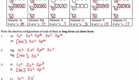Electron Configuration Worksheet Answers Part A | Free Worksheets Samples