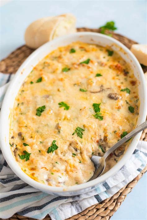 Creamy Seafood Casserole With Wine Mushrooms Shrimp And Crabmeat