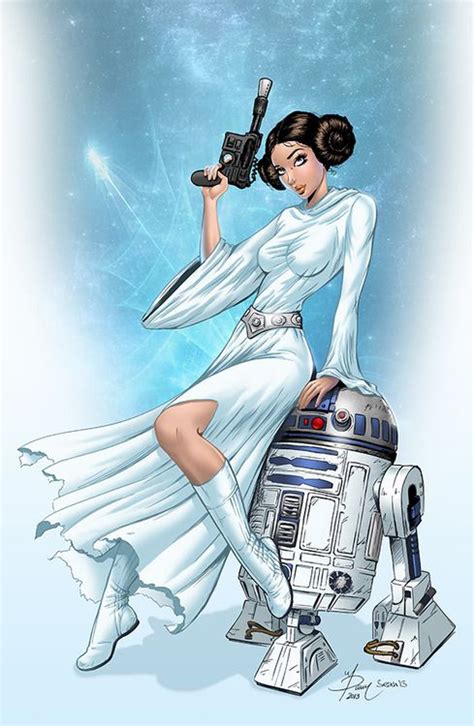 Princess Leia And R2 D2 Lines By Dawn Mcteigue Colors By Sean Ellery Star