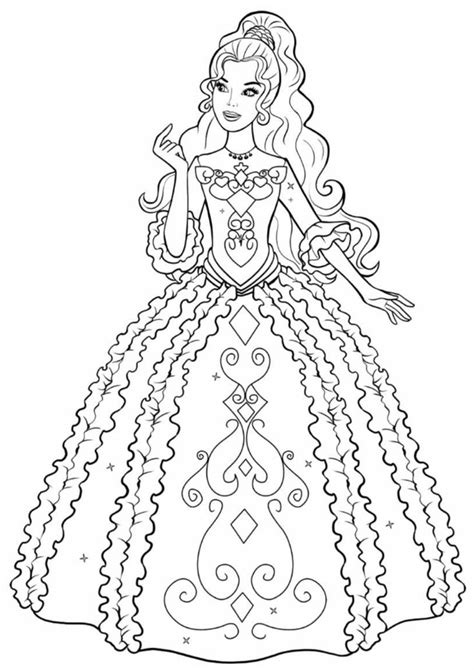 kolorowanka Barbie i Trzy Muszkieterki księżniczka w sukni balowej do wydruku i p Pagine