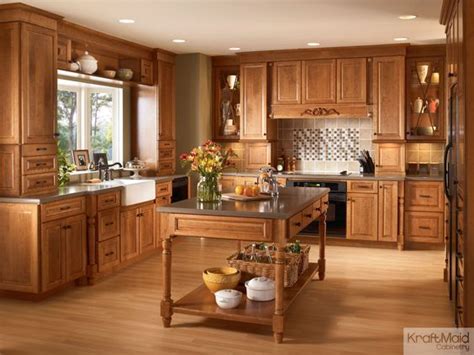 Big mistake as we live in new mexico. Kitchen maid cabinets, Kraftmaid kitchen cabinets, Stained ...