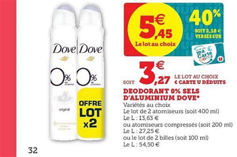 Promo Déodorant 0 Sels Daluminium Dove Chez Super U Icataloguefr