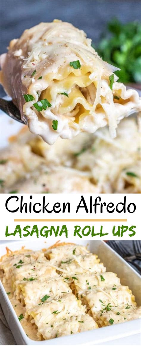 Chicken Alfredo Lasagna Roll Ups Dinner Comfortfood