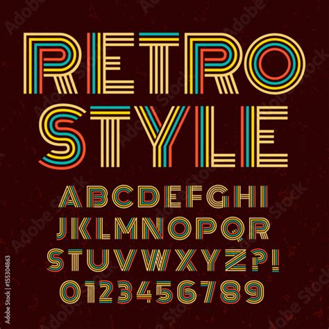 Old Style Alphabet Retro Type Font Disco Vintage Typography Poster