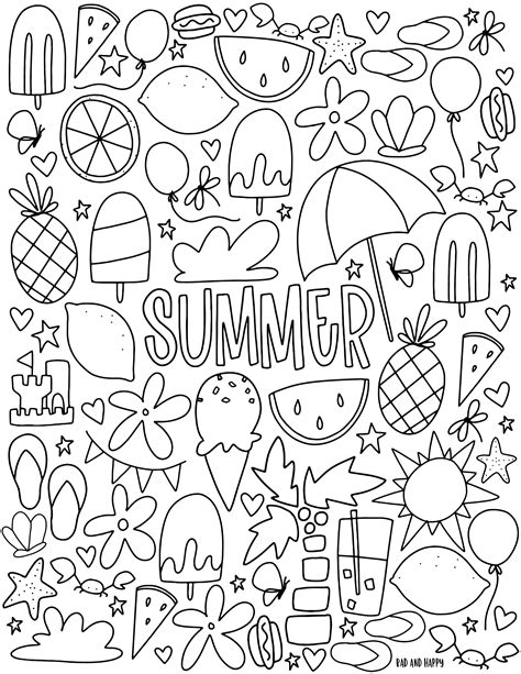 Cute Summer Coloring Pages Printable Coloring Pages