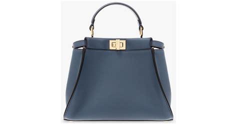 Fendi Peekaboo Mini Shoulder Bag In Blue Lyst