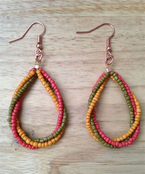 This Is A Hand Made Loop Earring Made With Size 11 Glass Seed Beads