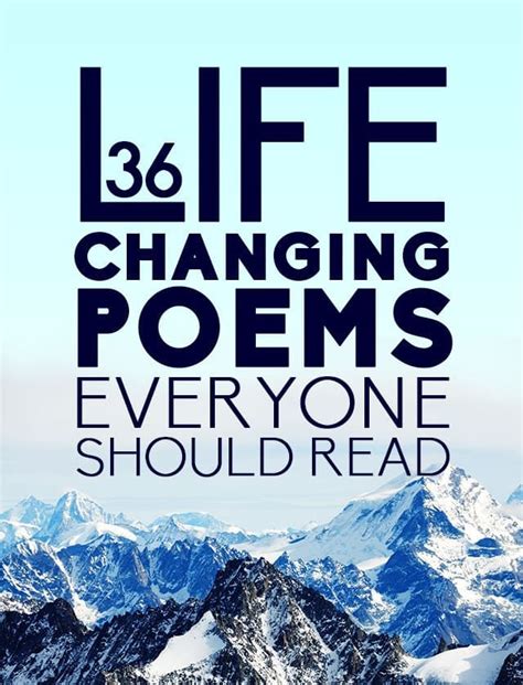 36 Life Changing Poems Everyone Should Read Poems Reading Books
