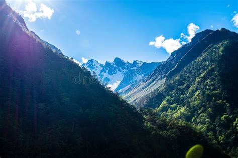A Beautiful Morning In Himalayan Mountain Valley In North Sikkim With