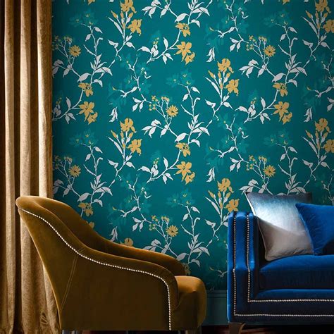 Aeris Wallpaper In Teal From The Exclusives Collection By Graham
