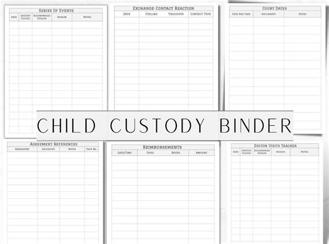 Child Custody Binder Custody Planner Coparenting Calendar Etsy