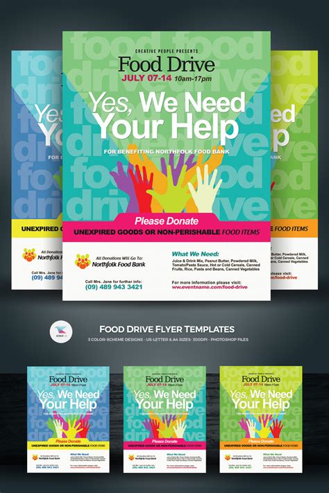This simple but effective flyer is complete with standard fonts and license. Food Drive Flyers Corporate Identity Template #71231