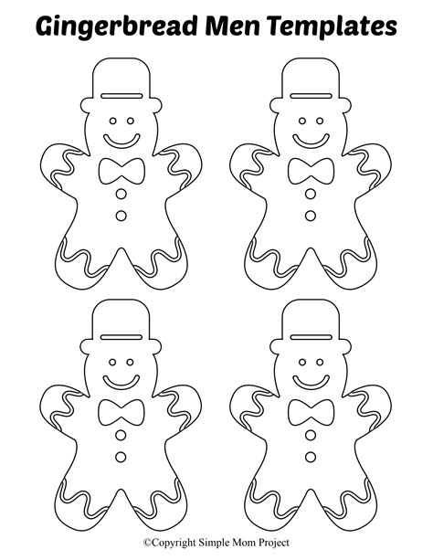 8 free printable large and small gingerbread man templates