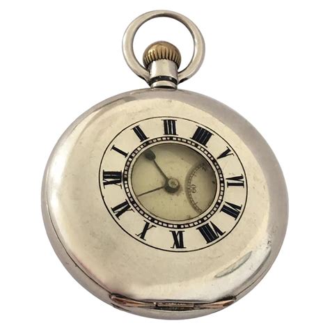 antique half hunter silver swiss made pocket watch for sale at 1stdibs swiss made pocket