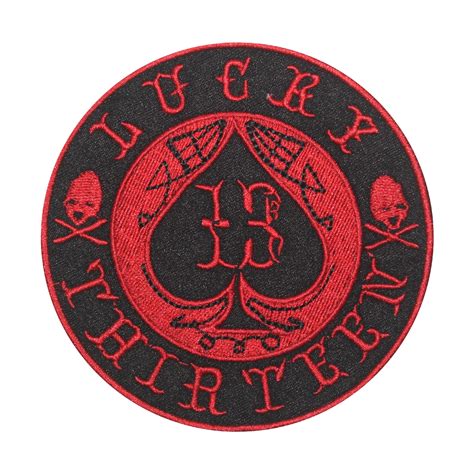 Lucky 13 Biker Patch Number 13 Thirteen Patch Embroidered Etsy Uk