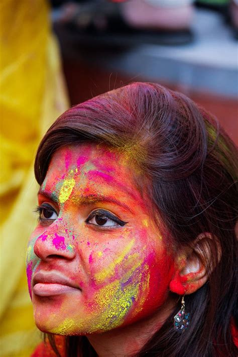 Hd Wallpaper Portrait People Festival Indian Girl Multi Colored Holi Wallpaper Flare