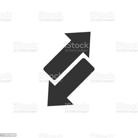 Reverse Arrow Sign Icon In Flat Style Refresh Vector Illustration On