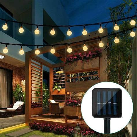 50 Led Solar String Lights Patio Party Yard Garden Wedding Waterproof Outdoor