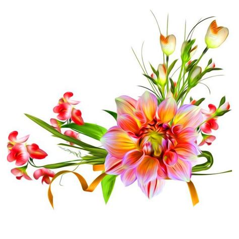Premium Vector A Bouquet Of Flowers On A White Background