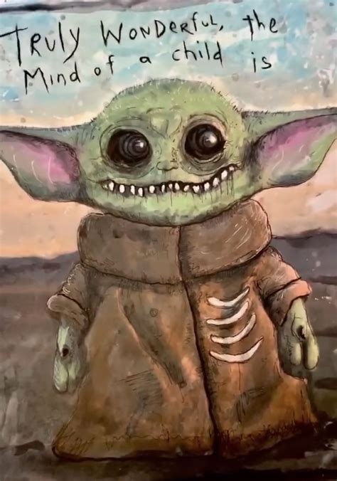 Terrifying Baby Yoda Gusfink Yoda Baby Mandalorian