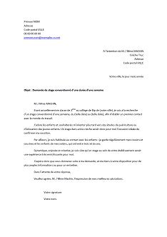 modele lettre de motivation stage 3eme