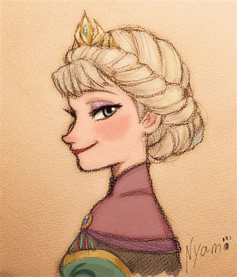 A Very Nice Drawing Of Elsa Disney Character Drawings Disney Drawings Sketches Cartoon