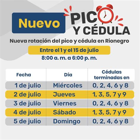 Con este escrito lo dio a conocer la gobernación: El pico y cédula en Rionegro rotará desde el próximo 1 de ...