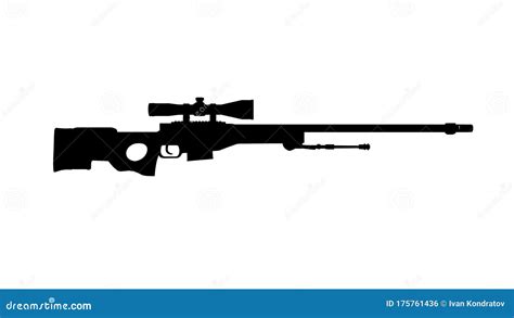 Modern Sniper Rifle Isolated On White Background Stock Illustration