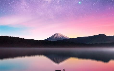 3840x2400 Milky Way Mount Fuji 4k Hd 4k Wallpapers Images Backgrounds