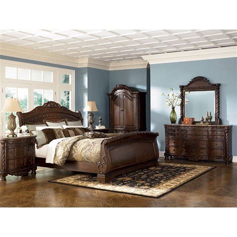 It has detailed designs in beautiful dark wood and adds a regal touch to your bedroom. North Shore Sleigh Bedroom Set by Millennium, 4 Review(s ...