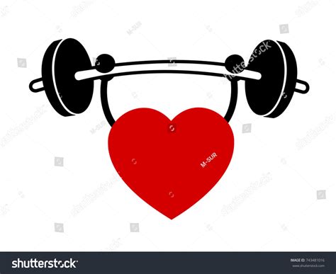 Heart Healthy Lifestyle Fitness Exercise Weights Stock Vector Royalty