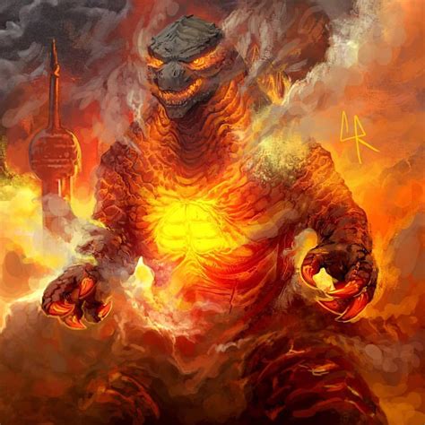 Fire Godzilla Wallpaper 4k