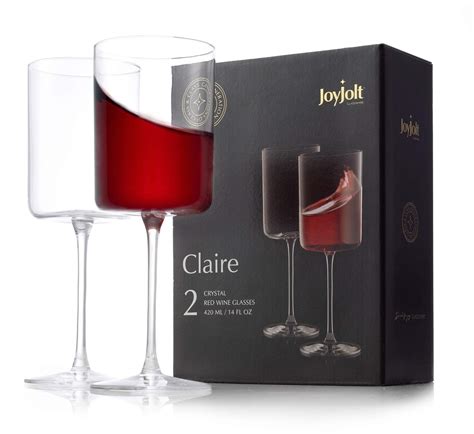Buy Joyjolt Claire 14oz Red Wine Glass Set Large Glasses Set Of 2 Crystal Glasses Elegant Wide