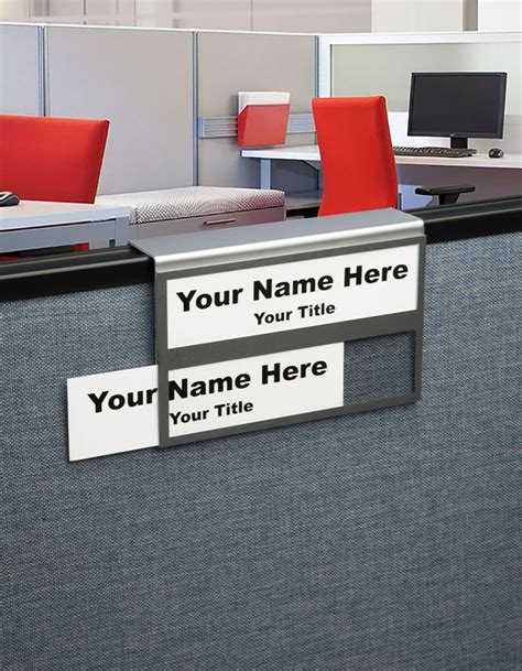 Two Tier Cubicle Name Plate Holder Cubicle Decor Office Name Plate Office Signage