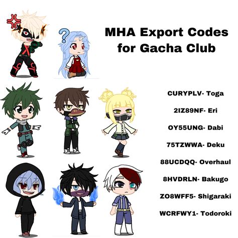My Hero Academia Gacha Club Code