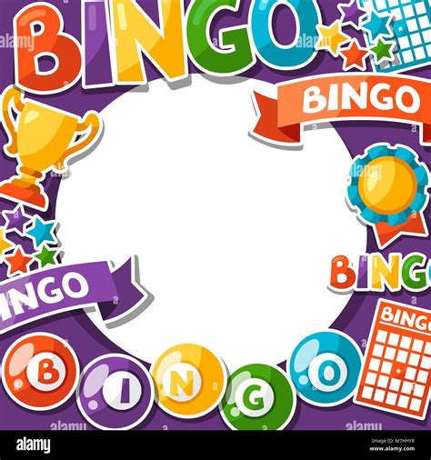 Bingo Or Lottery Game Background With Balls And Cards Stock Vector