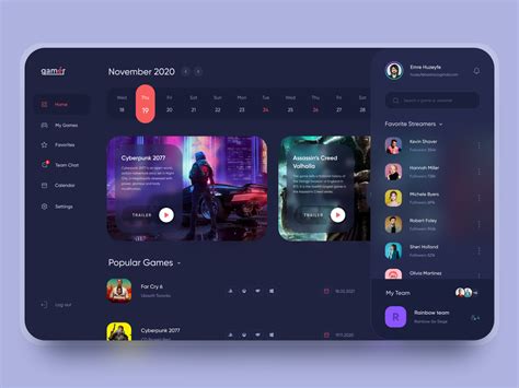 Game Dashboard By Emre Huzeyfe Baştaş On Dribbble