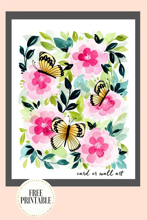 Consider printing off one of the many sweet printable fathers day cards that we have within our selection. Butterfly Garden Free Printable Note Cards in Watercolors ...