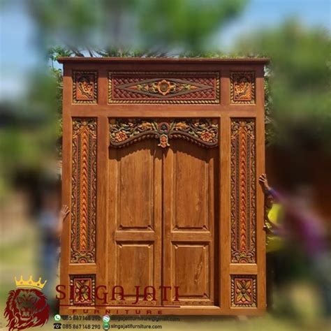 Model Pintu Gebyok Antik Minimalis Ukir Kayu Jati Singa Jati Furniture