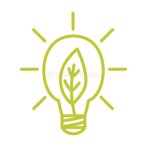 Ecological Light Bulb Green Lamp With Leaf Logo Energy Saving Lamp