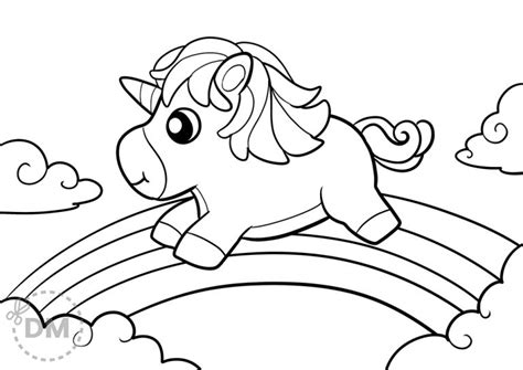 Adorable Unicorn And Rainbow Coloring Page Diy Magazine Com My Xxx Hot Girl