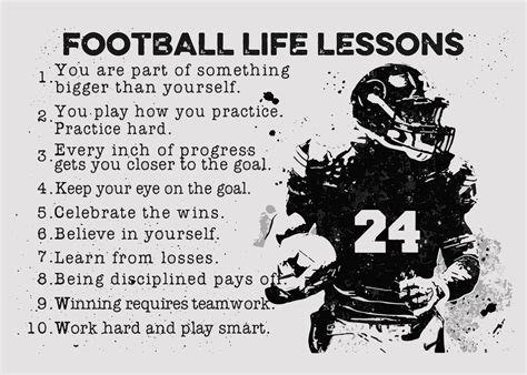 Football Life Lessons Poster Picture Metal Print Paint By