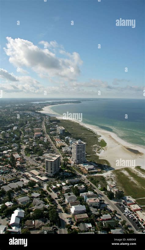 Aerial View Of Siesta Key Beach Sarasota And Crescent Beach Palm
