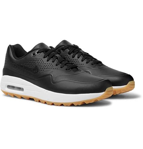 Nike Golf Air Max 1g Faux Leather And Rubber Golf Shoes Black Nike Golf