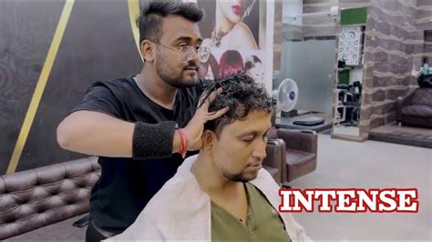 Asmr Intense Head Massage And Back Massage With Hair Wash Indian Barber Youtube