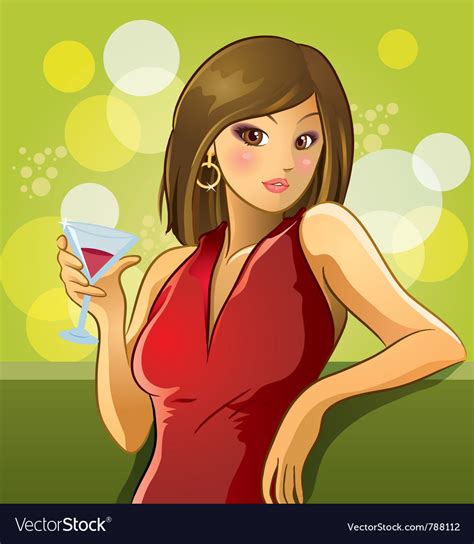 Sexy Woman Drinking Wine Royalty Free Vector Image