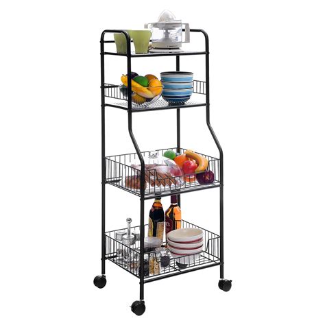 Buy Mr Ironstone Wire Shelving Units And Storage 4 Tier Utility Rolling